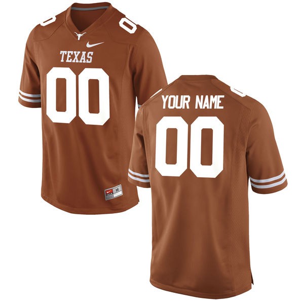 Youth University of Texas #00 Custom Tex Authentic Stitch Jersey Orange